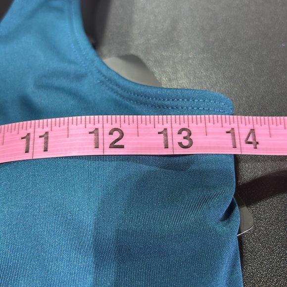 TARA The Gym People Long line,v-neck removable pad shelf bra,full coverage,aqua - Picture 7 of 10